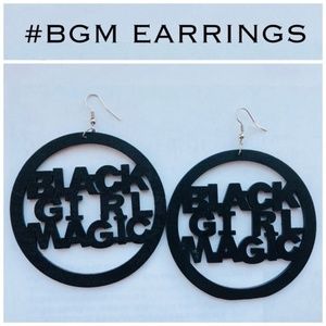 Jewelry - #BGM Wood Laser Carved Earrings in Black Jewelry - #BGM Wood Laser Carved Earrings in Black